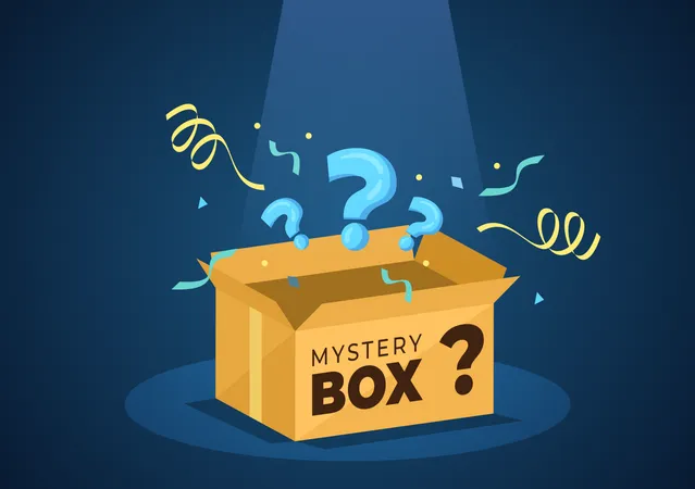 Online shopping mystery box  Illustration