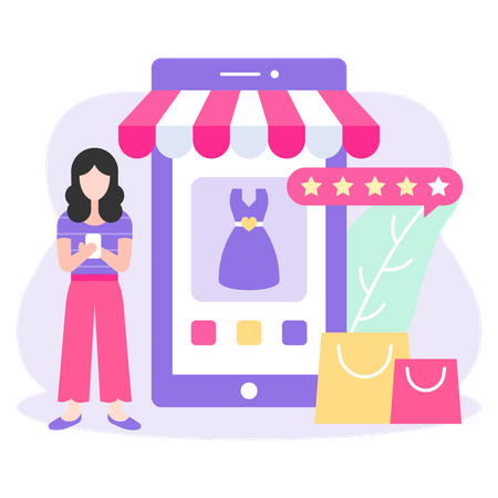 Online Shopping option  Illustration