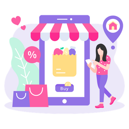 Online Shopping order  Illustration
