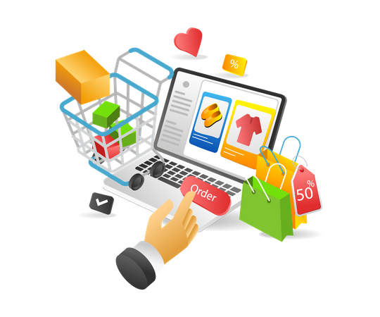 Online shopping order  Illustration