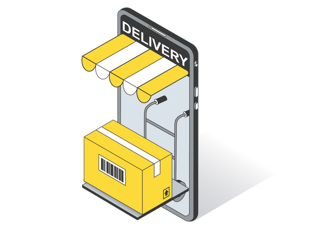 Online Shopping order delivery Illustration
