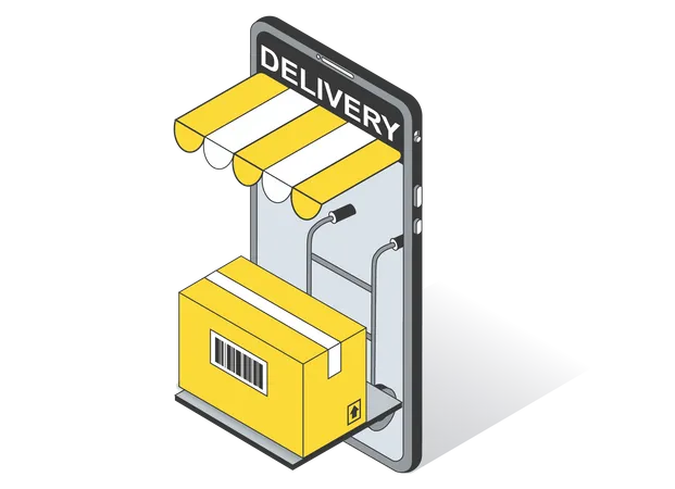 Online Shopping order delivery  Illustration