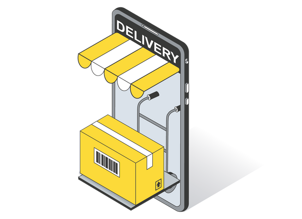 Online Shopping order delivery  Illustration