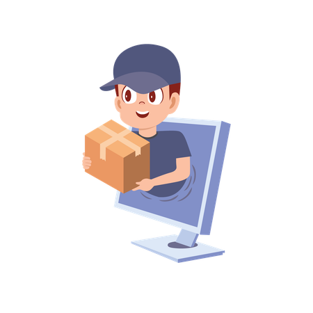 Online shopping order delivery  Illustration