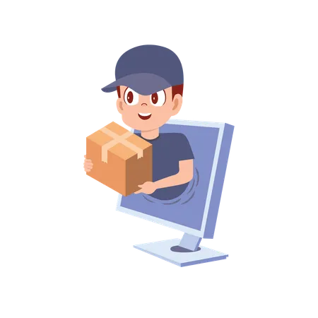 Online shopping order delivery  Illustration