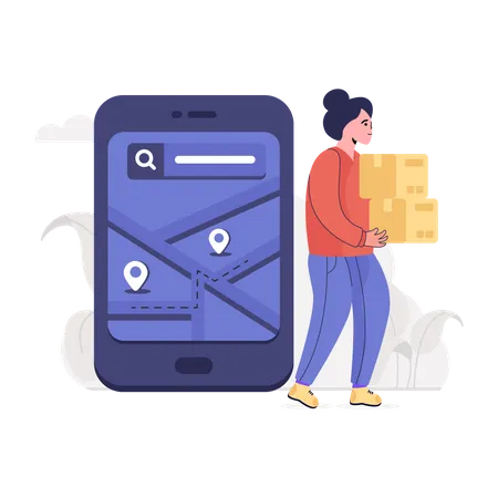 Online Shopping Order Delivery  Illustration