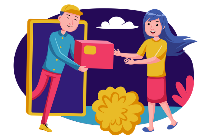 Online shopping order delivery  Illustration