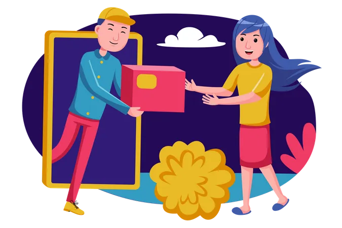 Online shopping order delivery  Illustration