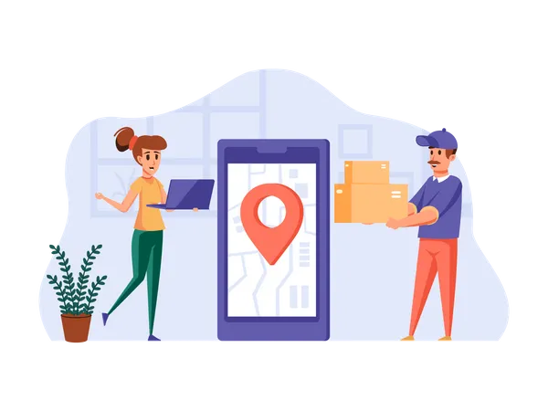 Online shopping order delivery  Illustration