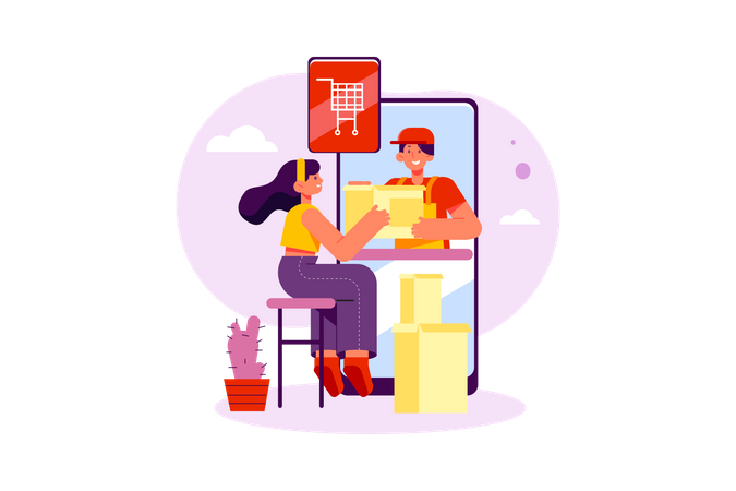 Online shopping order delivery  Illustration