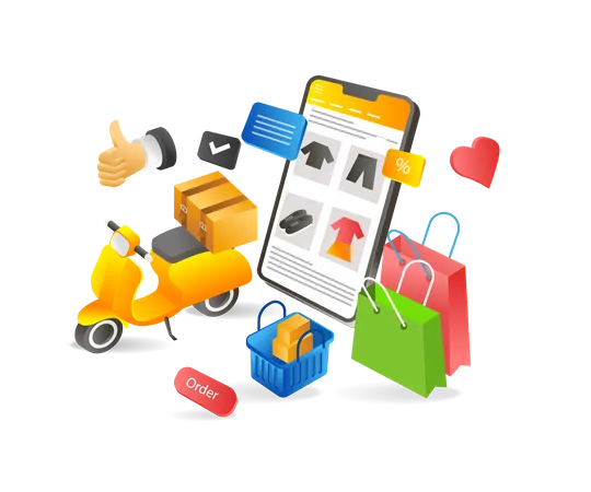 Online shopping order  Illustration