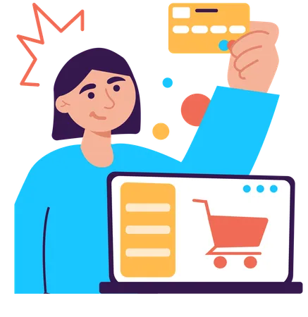 Online shopping payment  イラスト