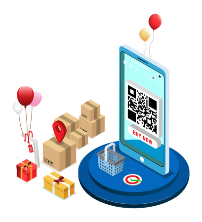 Online Shopping payment Illustration