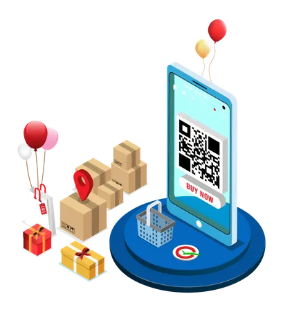 Online Shopping payment Illustration