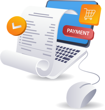 Online shopping payment bill  Illustration