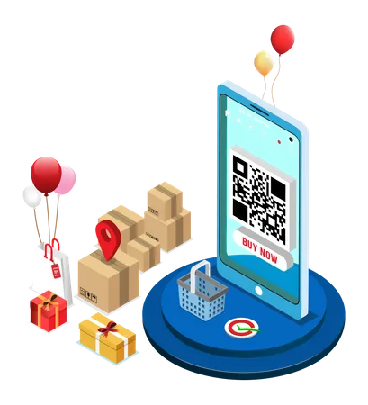 Online Shopping payment  Illustration