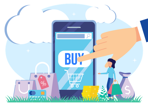 Online Shopping Payment  Illustration