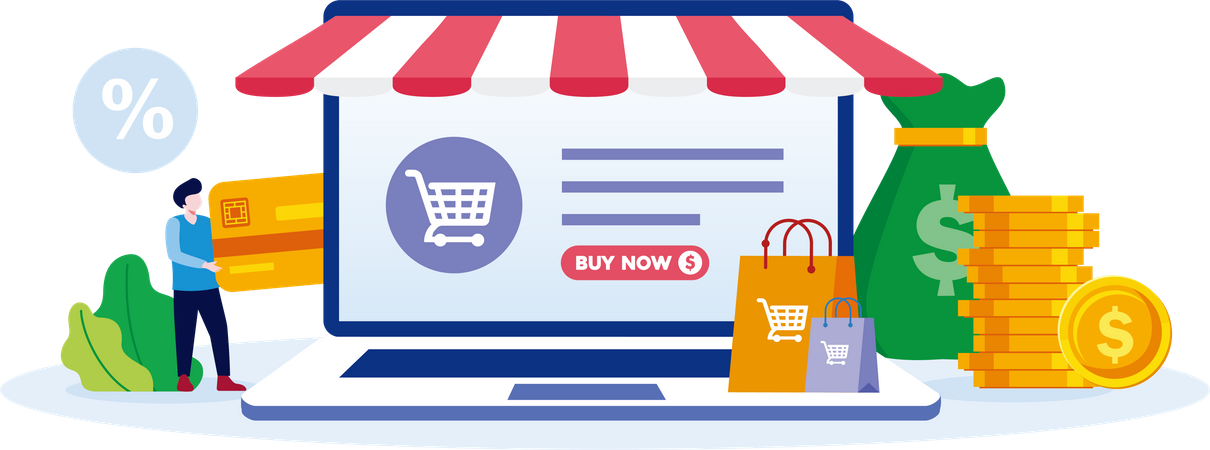 Online Shopping payment  Illustration