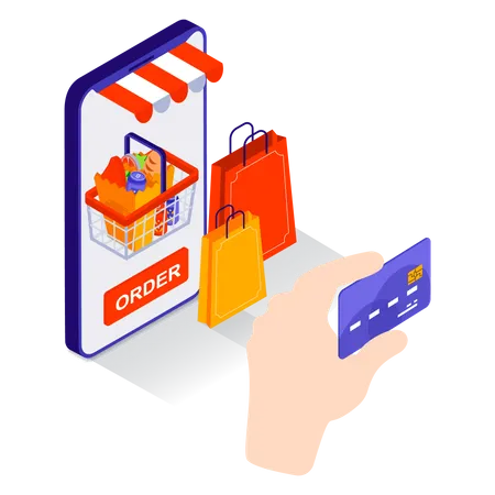 Online Shopping Payment  Illustration