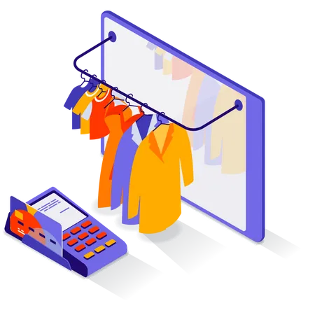 Online Shopping Payment  Illustration