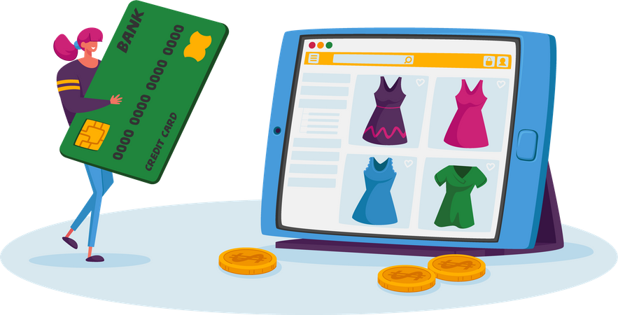 Online shopping payment  Illustration