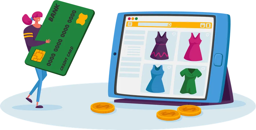 Online shopping payment  Illustration