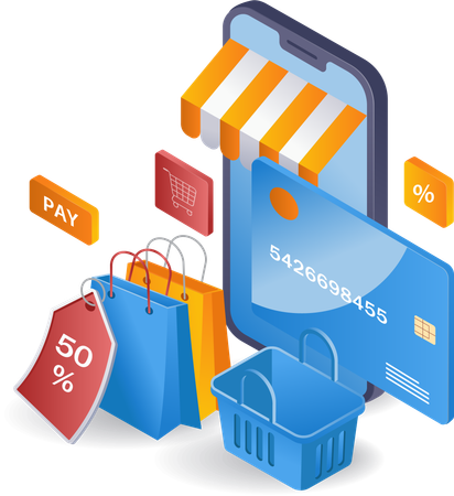 Online shopping payment  Illustration