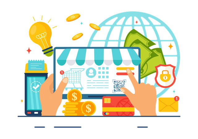 Online shopping payment  Illustration