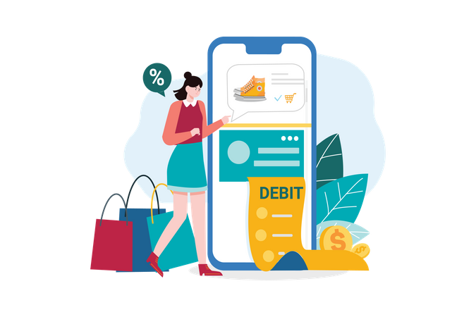 Online Shopping Payment  Illustration