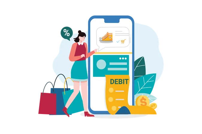 Online Shopping Payment  Illustration