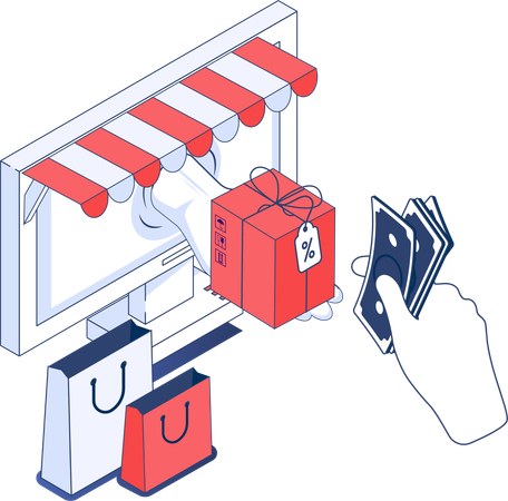 Online shopping payment  Illustration