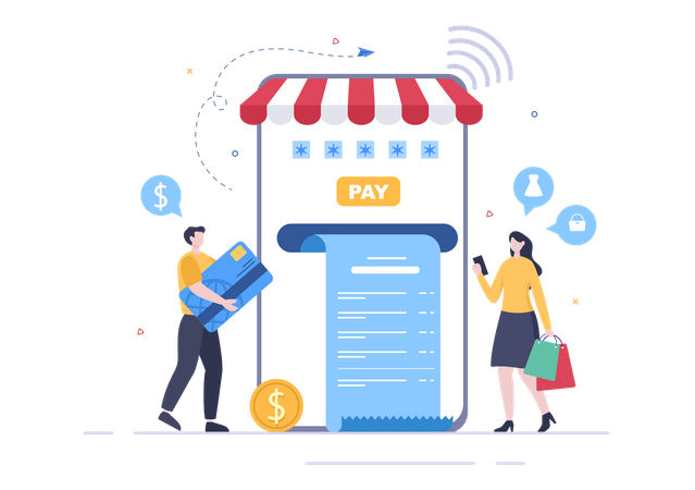 Online Shopping Payment  Illustration