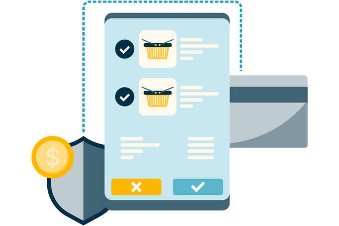 Online shopping payment process  Illustration