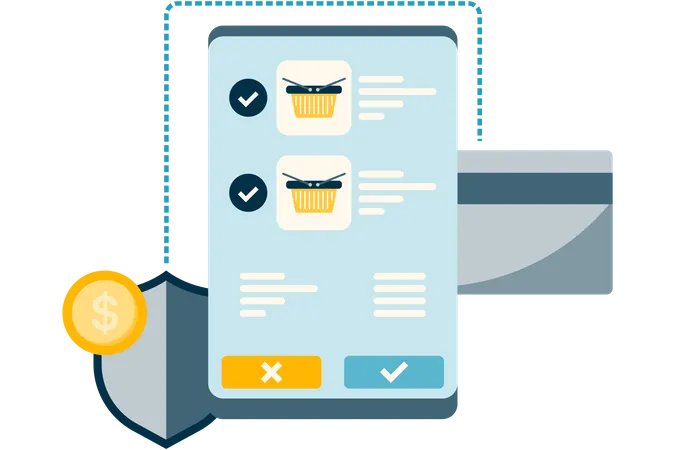 Online shopping payment process  Illustration