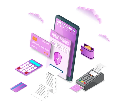 Application Smartphone Mobile And Computer Payments Online Transaction Shopping Online Process On Smartphone Vecter Cartoon Illustration Isometric Design Illustration
