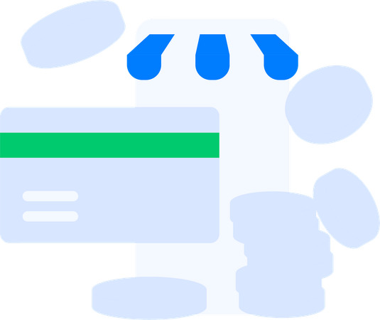 Online shopping payment using credit card  Illustration