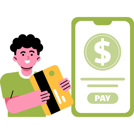 Online Shopping Payment Using Debit Card  일러스트레이션
