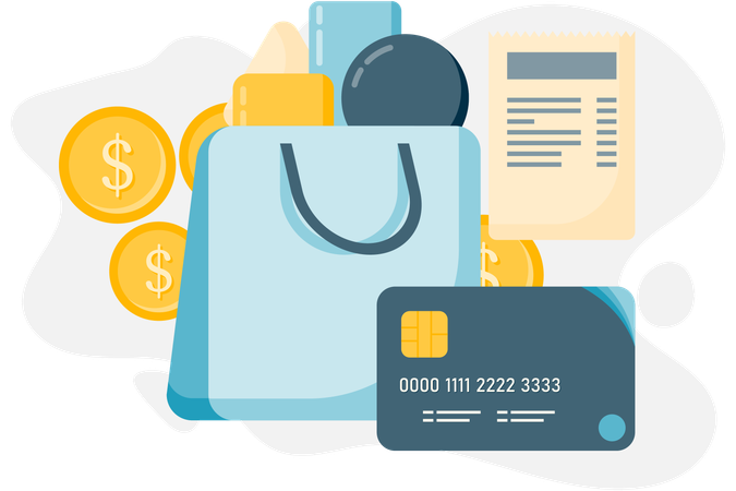 Online Shopping Payments  Illustration