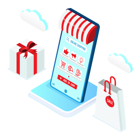 Online shopping platform Illustration