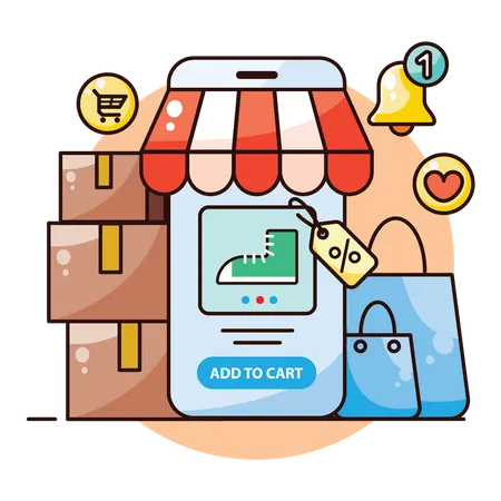 Online Shopping Platform  일러스트레이션