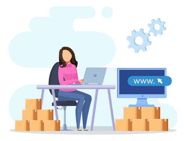 Online Shopping Platform  Illustration