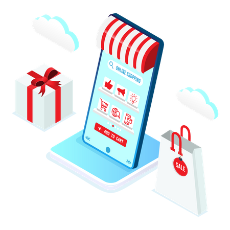 Online shopping platform  Illustration