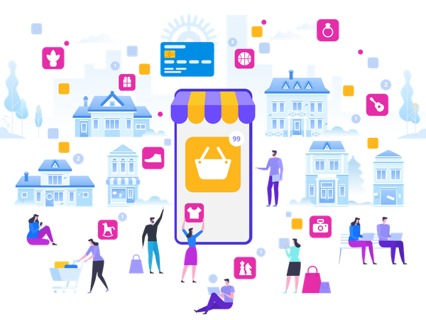 Online Shopping Platform  Illustration