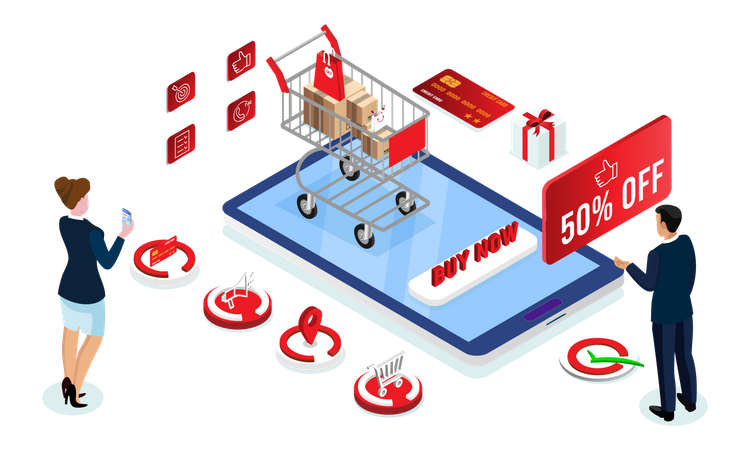 Online-Shopping-Plattform  Illustration