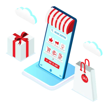 Online-Shopping-Plattform  Illustration