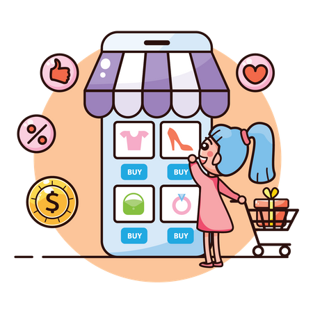 Online-Shopping-Plattform  Illustration