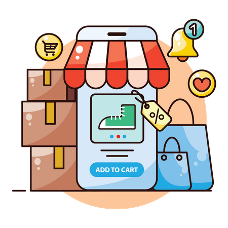 Online-Shopping-Plattform  Illustration