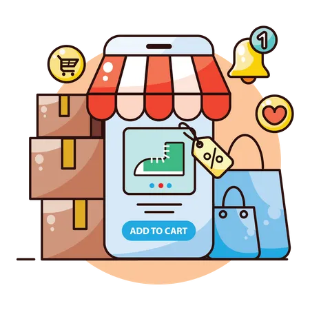 Online-Shopping-Plattform  Illustration