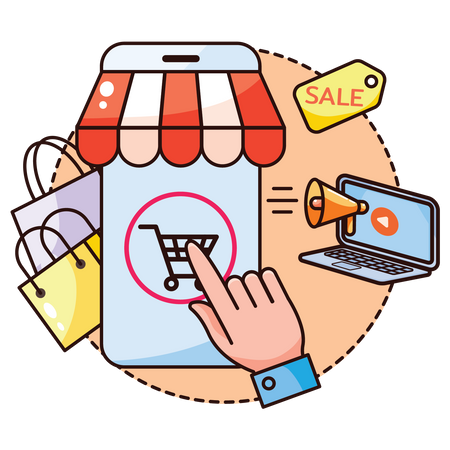 Online-Shopping-Plattform  Illustration