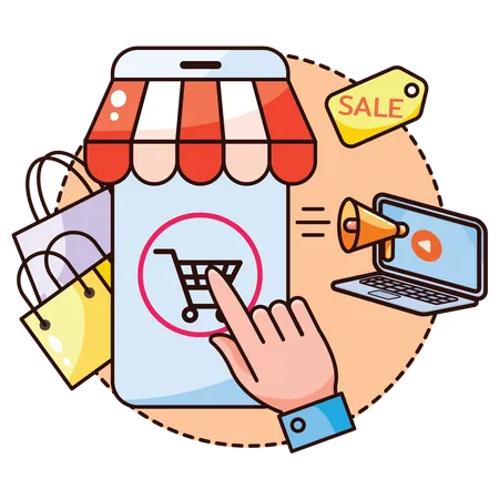 Online-Shopping-Plattform  Illustration